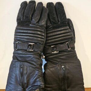 Vintage Roadgear Black Leather Motorcycle Gloves